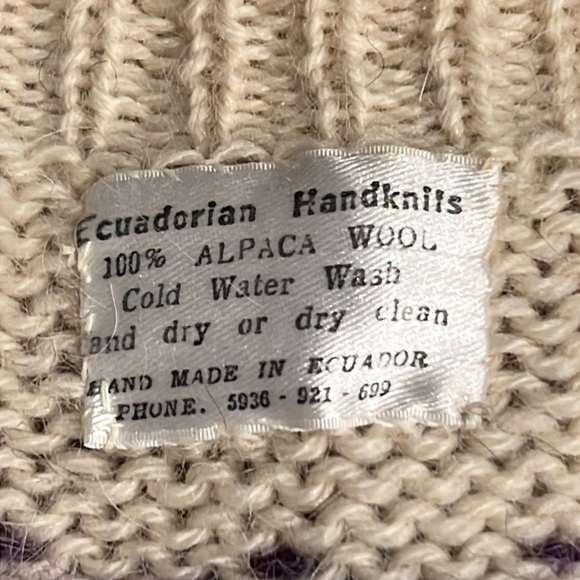 ⭐️ Hand Made in Ecuador 100% Alpaca Wool Cardigan XL - Picture 3 of 6